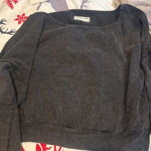 Free People Charcoal Crew Neck Sweater